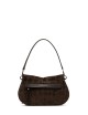 Cross-body bag in suede HELENA ROUND ESPRESSO