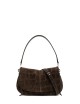 Cross-body bag in suede HELENA ROUND ESPRESSO