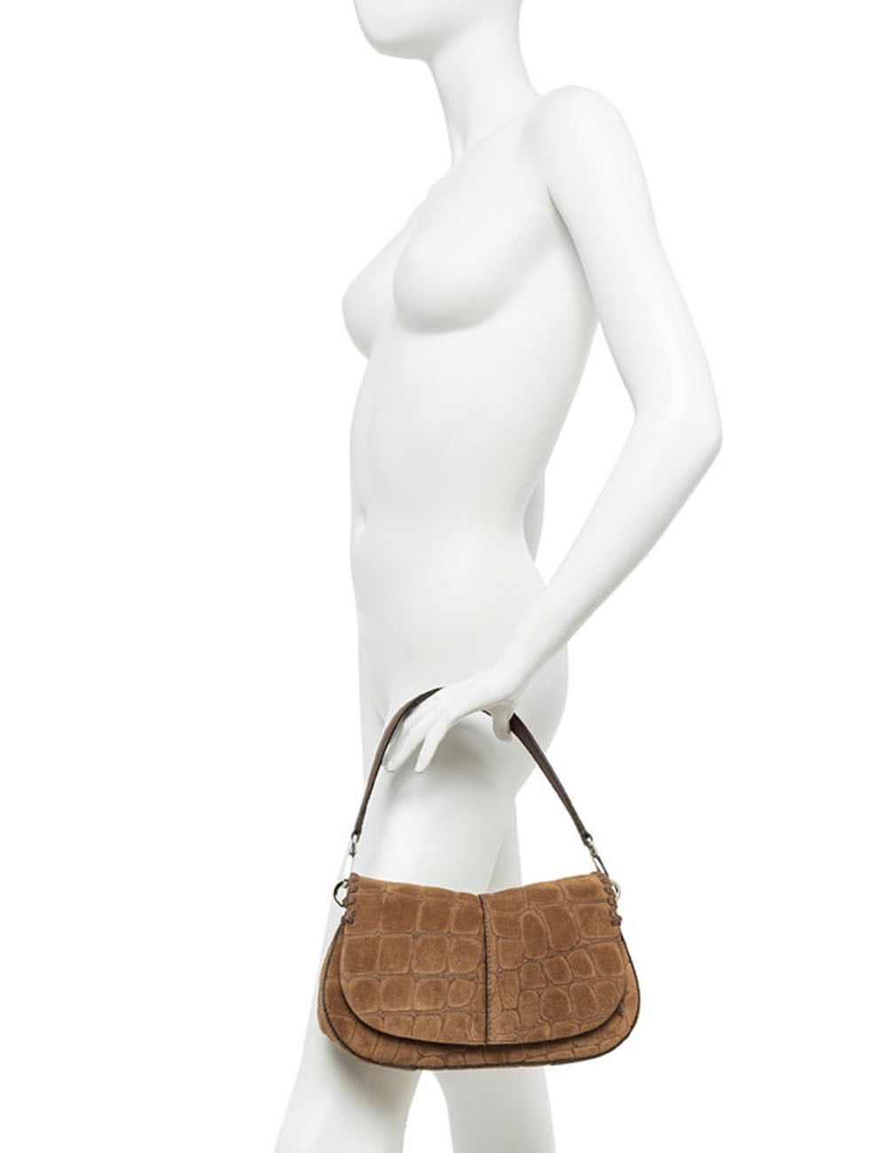 Cross-body bag in suede HELENA ROUND ESPRESSO
