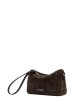 Cross-body bag in suede NORA POUCH ESPRESSO