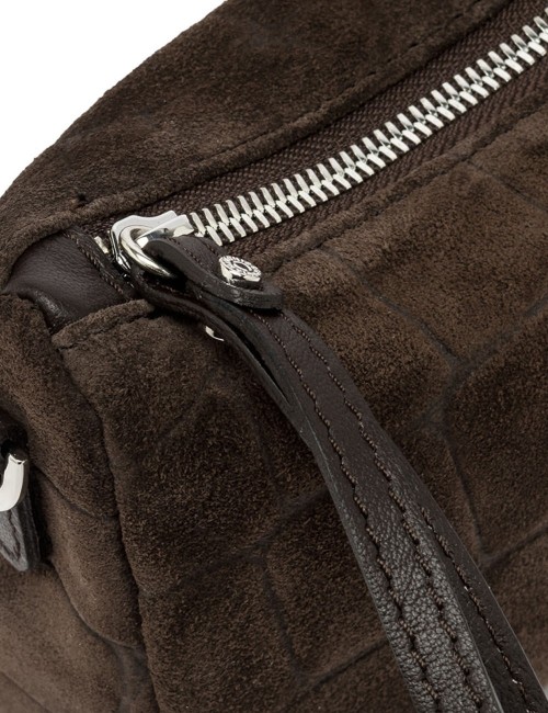 Borsa a tracolla scamosciata NORA POUCH ESPRESSO
