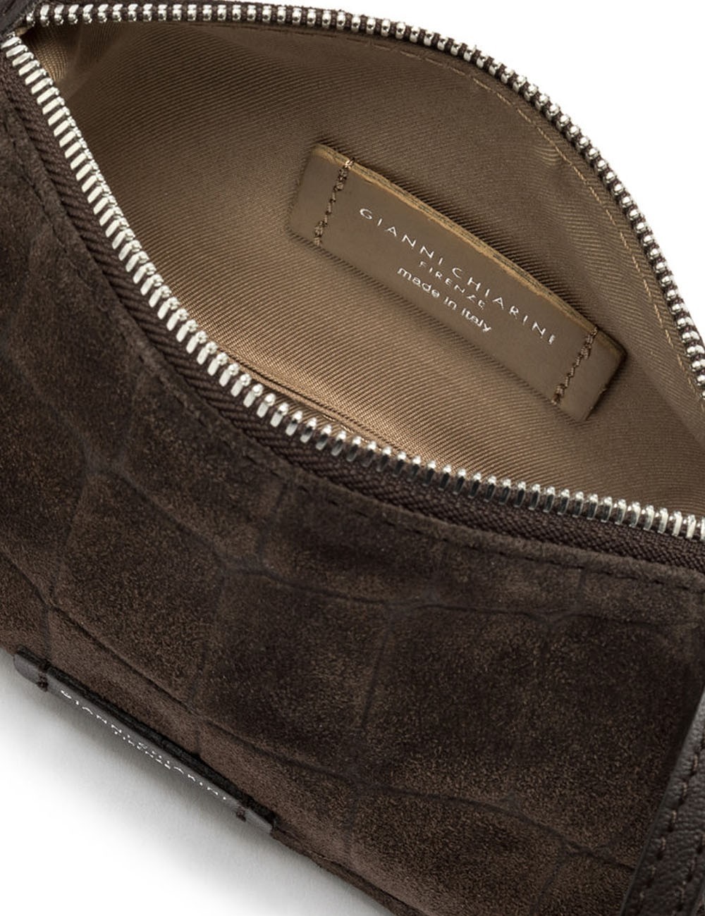 Cross-body bag in suede NORA POUCH ESPRESSO