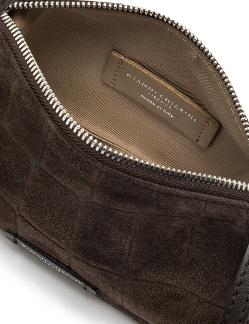 Borsa a tracolla scamosciata NORA POUCH ESPRESSO