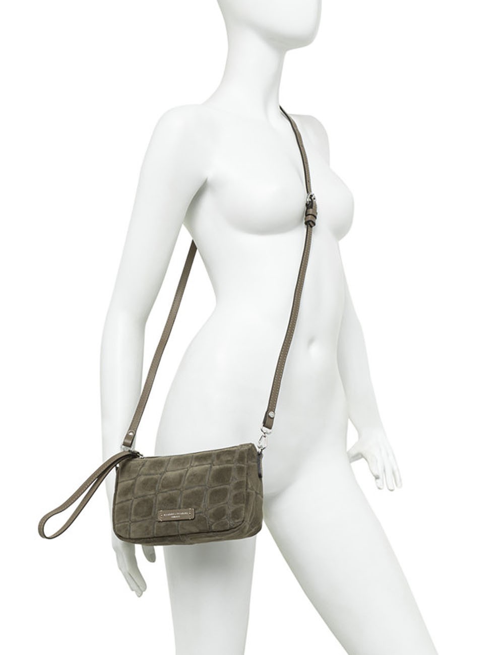 Borsa a tracolla scamosciata NORA POUCH ESPRESSO