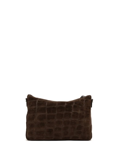 Medium Cross-body bag in suede NORA POUCH ESPRESSO