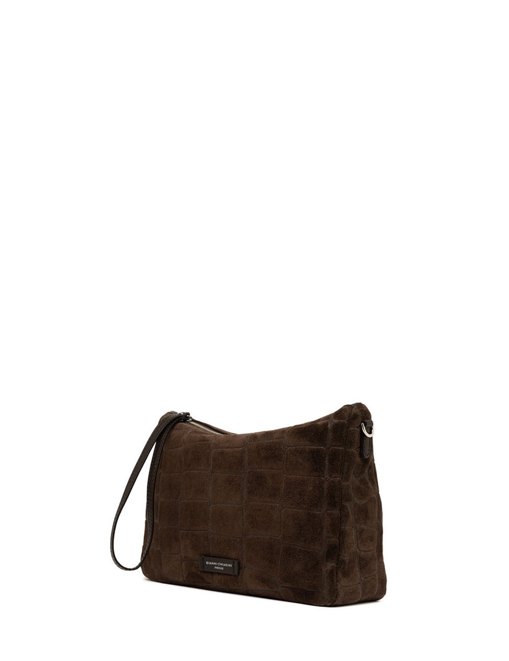 Medium Cross-body bag in suede NORA POUCH ESPRESSO