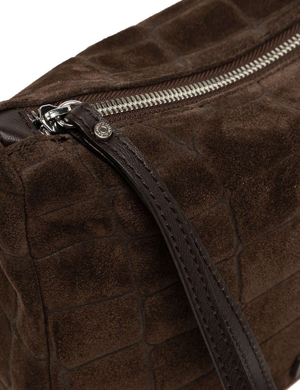 Borsa media a tracolla scamosciata NORA POUCH ESPRESSO