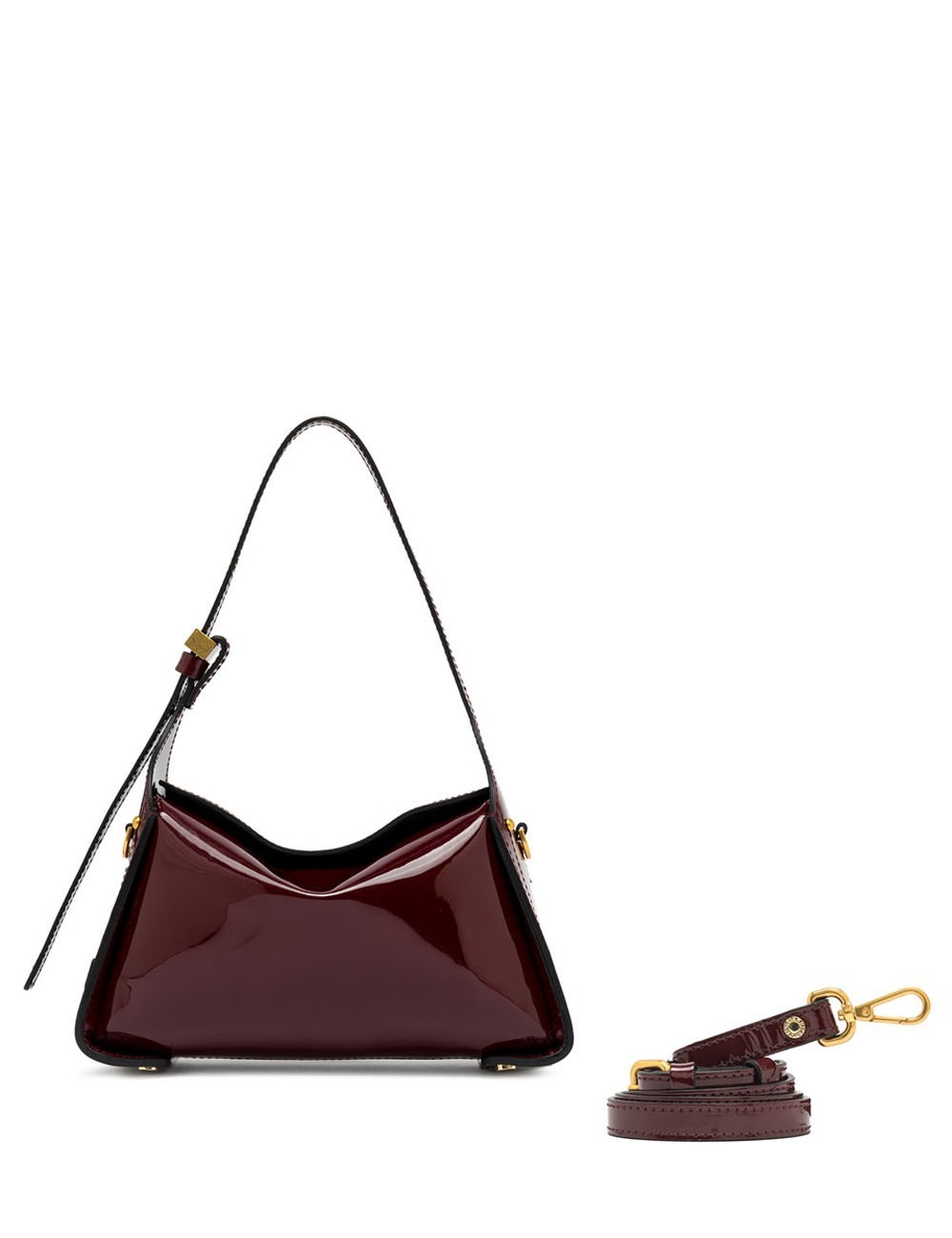 Borsa a tracolla in vernice PENELOPE WINE BERRY