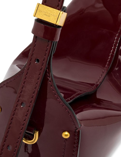 Borsa a tracolla in vernice PENELOPE WINE BERRY