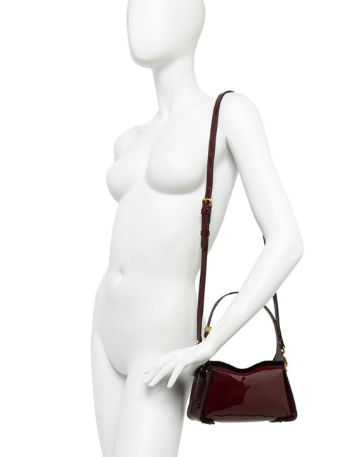 Borsa a tracolla in vernice PENELOPE WINE BERRY