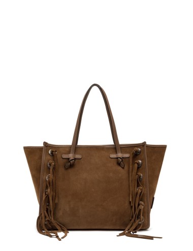 Shoulder bag in suede MARCELLA COGNAC
