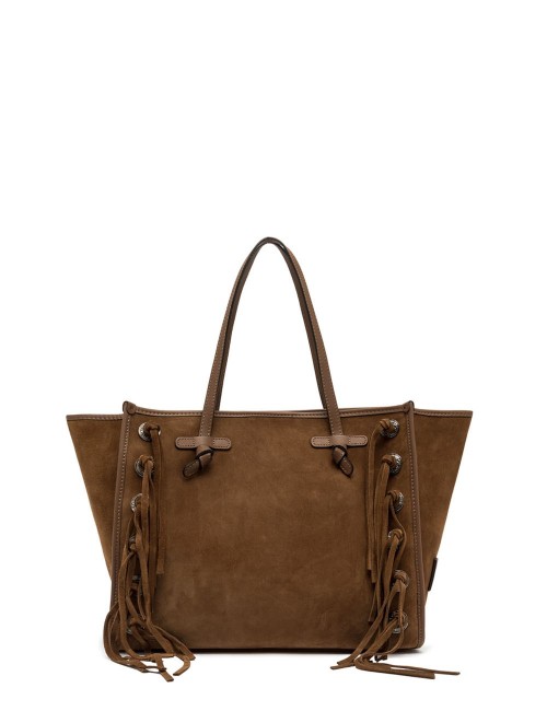 Shoulder bag in suede MARCELLA COGNAC