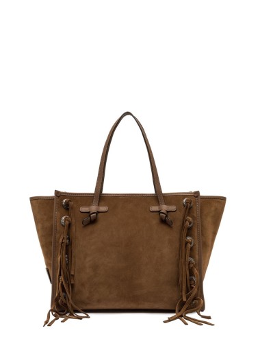 Shoulder bag in suede MARCELLA COGNAC