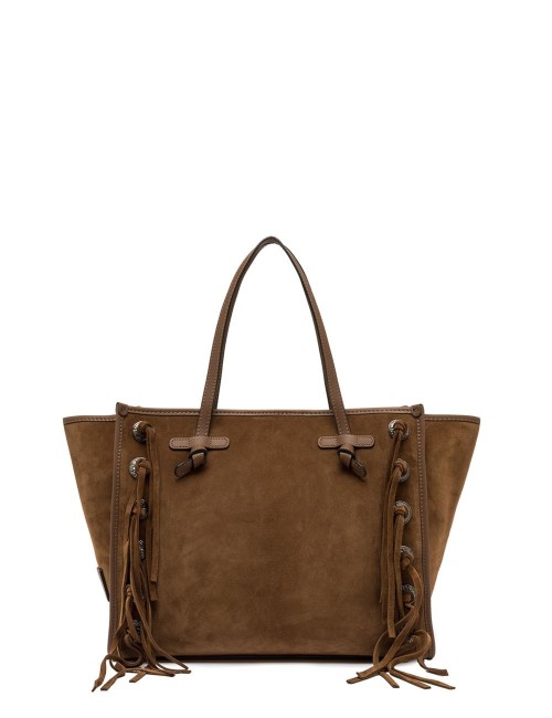 Shoulder bag in suede MARCELLA COGNAC