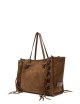 Shoulder bag in suede MARCELLA COGNAC