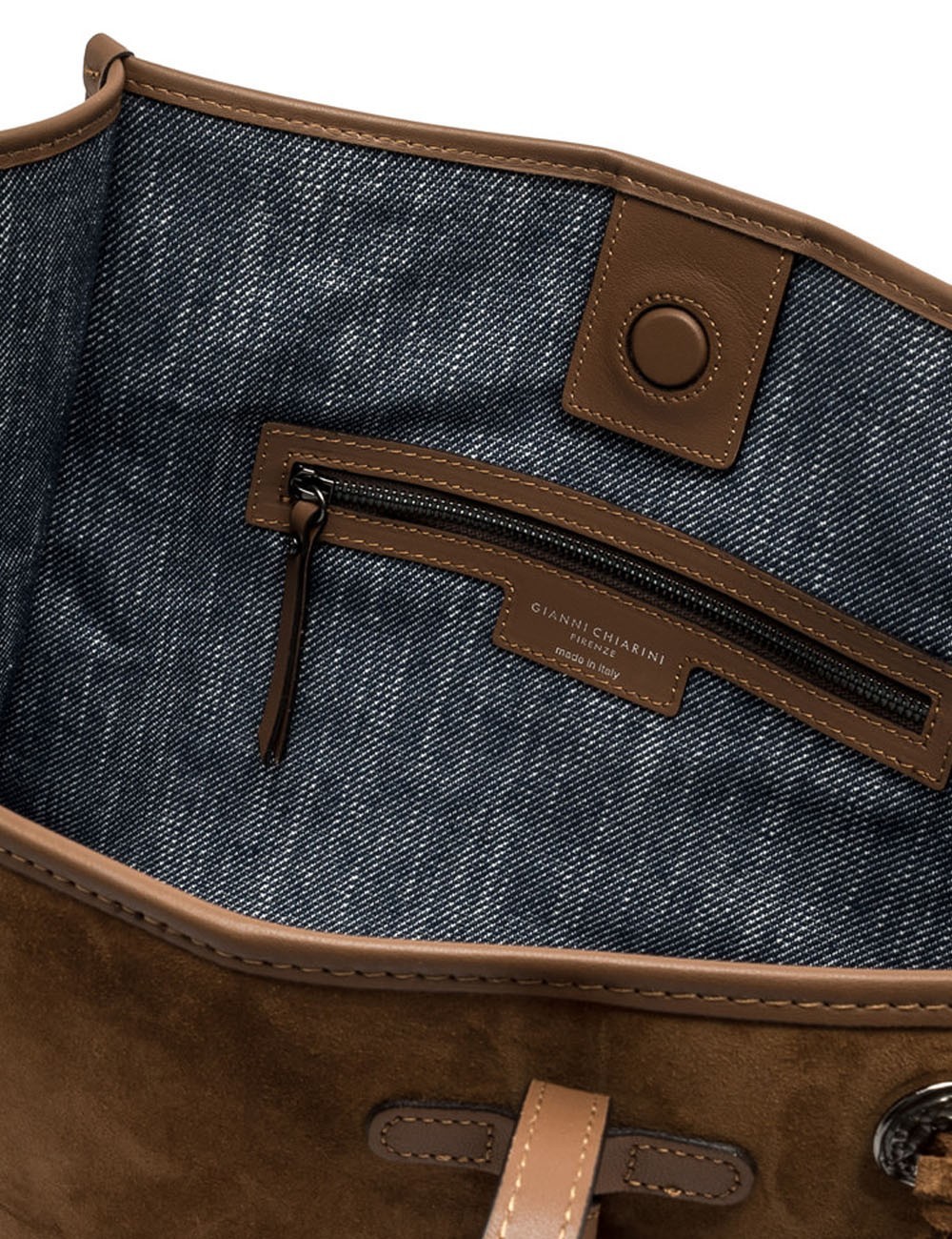 Shoulder bag in suede MARCELLA COGNAC