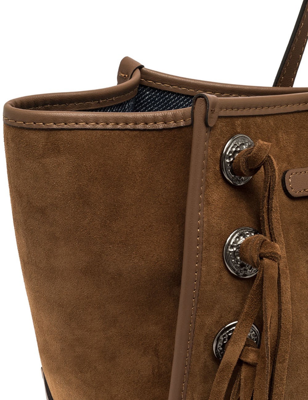 Shoulder bag in suede MARCELLA COGNAC