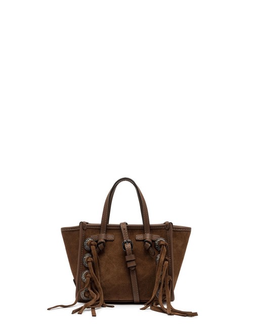 Small Shoulder bag in suede MARCELLA COGNAC