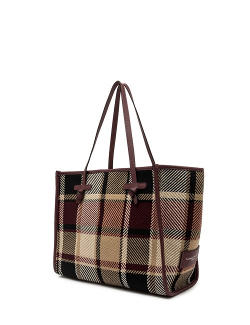 Borsa a spalla in tartan MARCELLA VAR.BORDEAUX