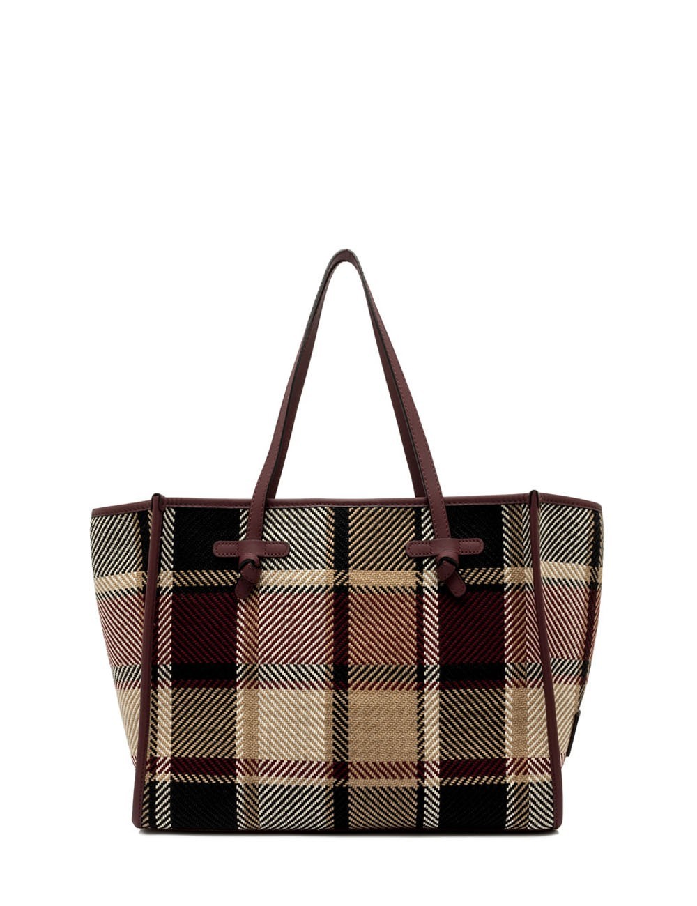 Borsa a spalla in tartan MARCELLA VAR.BORDEAUX