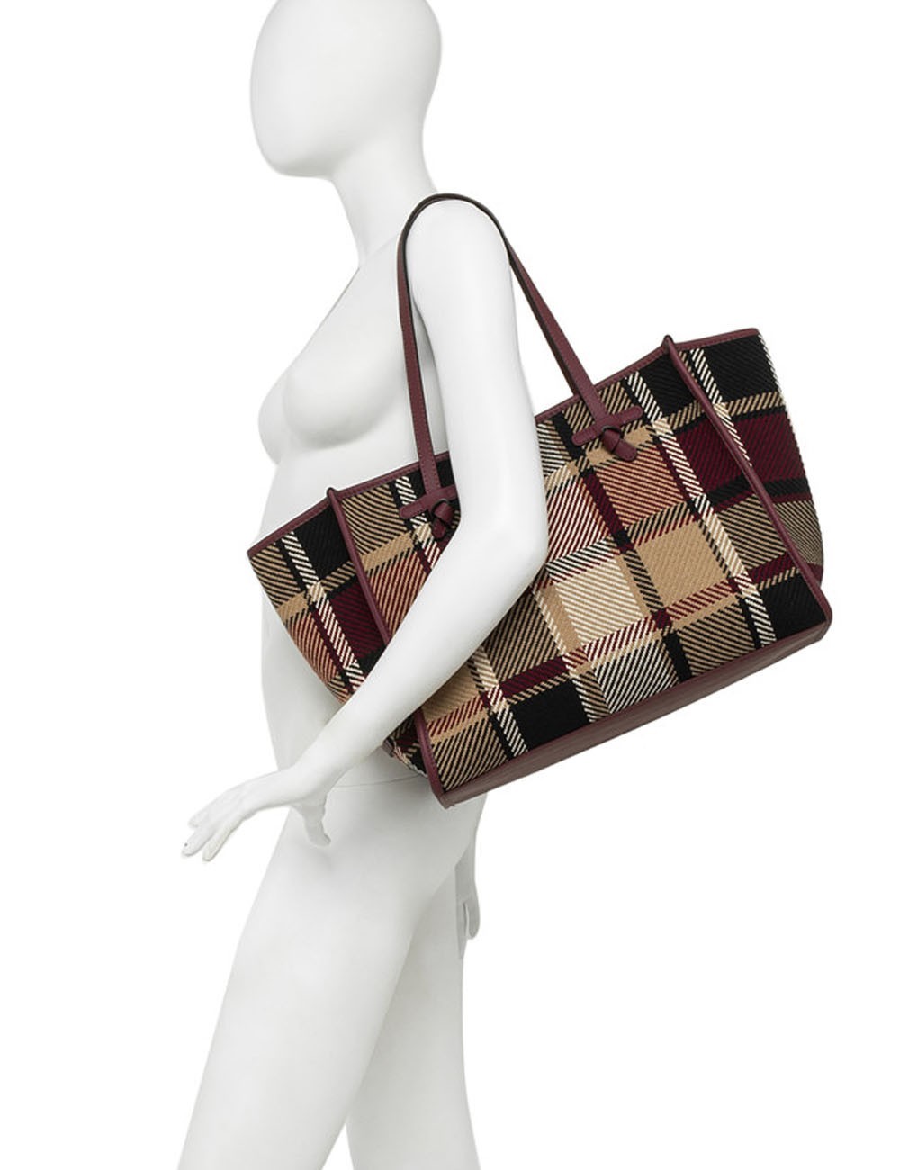 Shoulder bag in tartan MARCELLA VAR.BORDEAUX