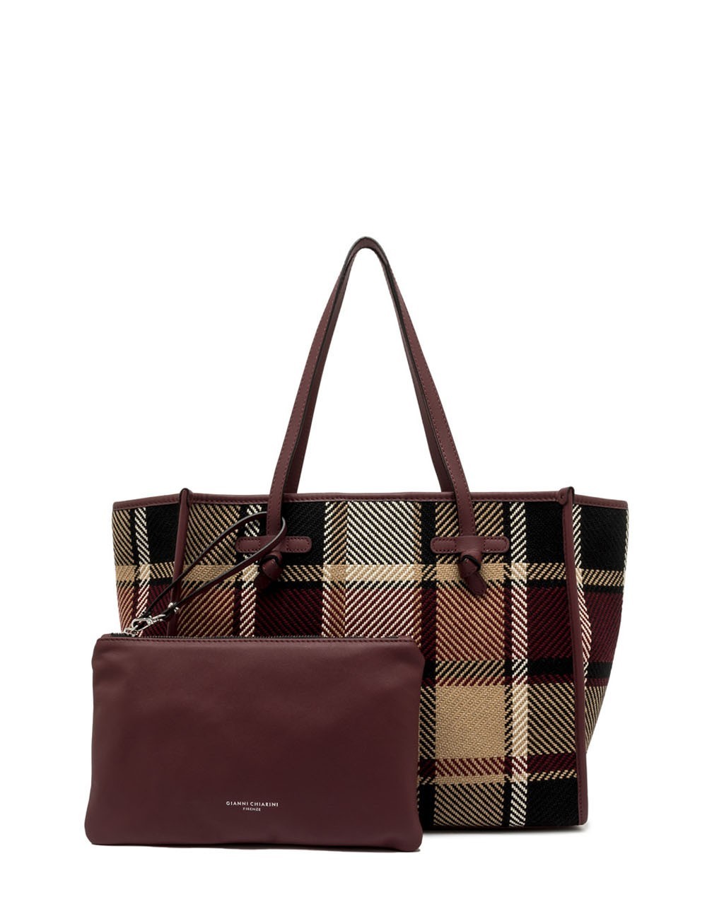 Borsa a spalla in tartan MARCELLA VAR.BORDEAUX