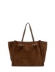 Shoulder bag in suede MARCELLA COGNAC