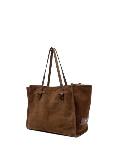 Shoulder bag in suede MARCELLA COGNAC