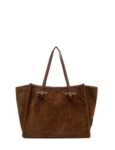 Shoulder bag in suede MARCELLA COGNAC