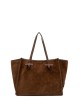 Shoulder bag in suede MARCELLA COGNAC