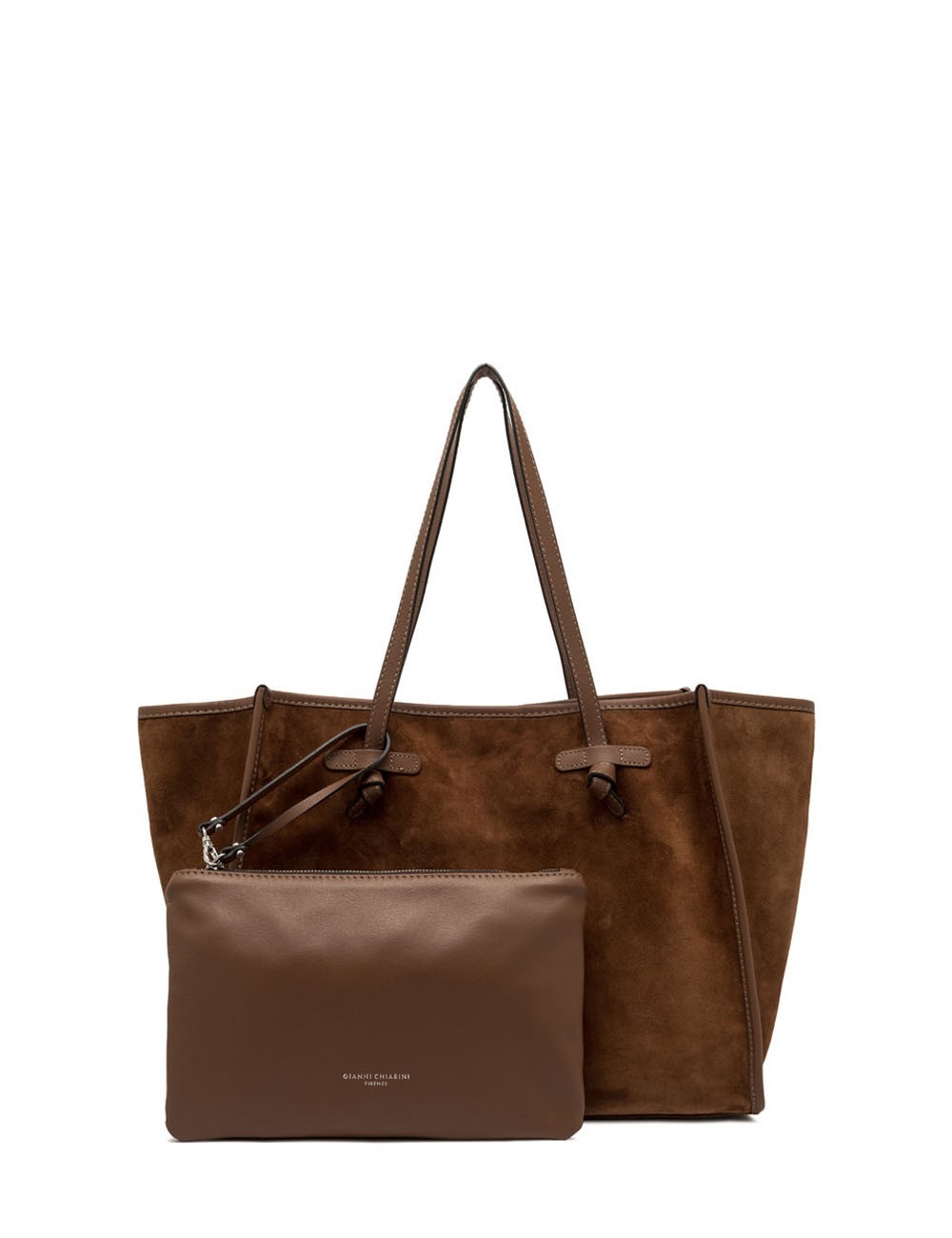 Shoulder bag in suede MARCELLA COGNAC