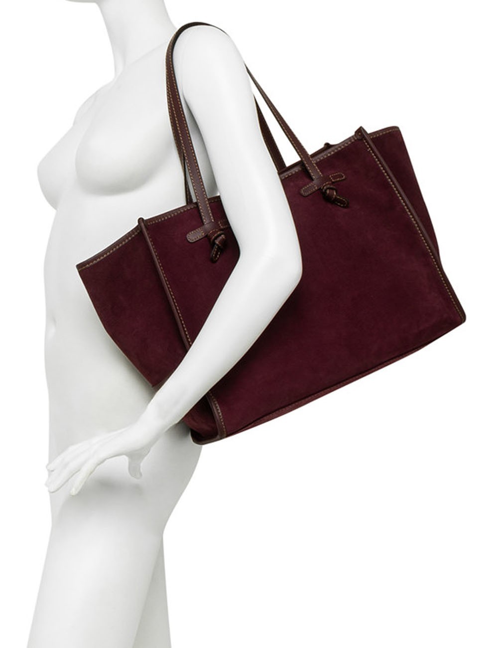 Shoulder bag in suede MARCELLA COGNAC