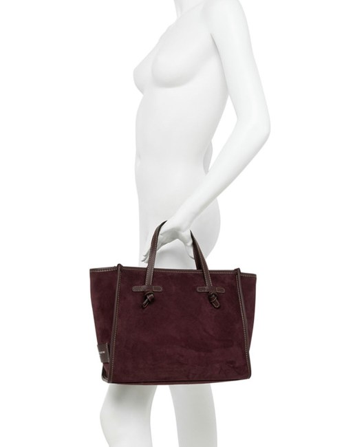 Borsa a tracolla scamosciata MISS MARCELLA 32 COGNAC