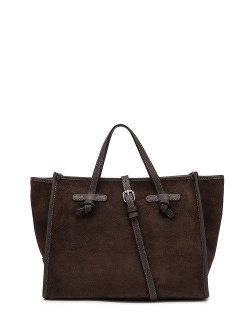 Borsa a tracolla scamosciata MISS MARCELLA 32 ESPRESSO