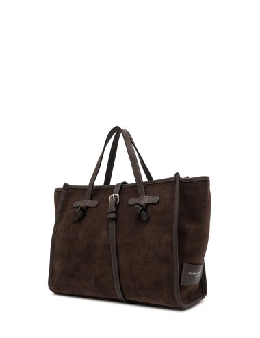 Shoulder bag in suede MISS MARCELLA 32 ESPRESSO