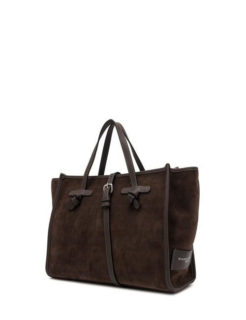 Borsa a tracolla scamosciata MISS MARCELLA 32 ESPRESSO