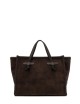 Shoulder bag in suede MISS MARCELLA 32 ESPRESSO