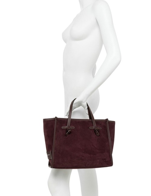 Borsa a tracolla scamosciata MISS MARCELLA 32 ESPRESSO
