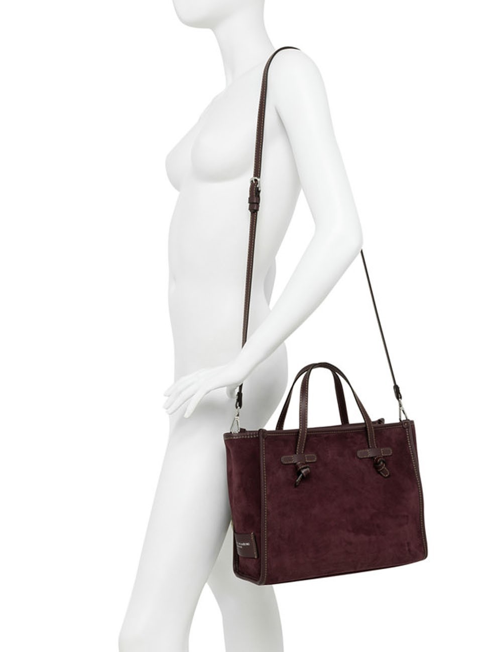 Shoulder bag in suede MISS MARCELLA 32 ESPRESSO