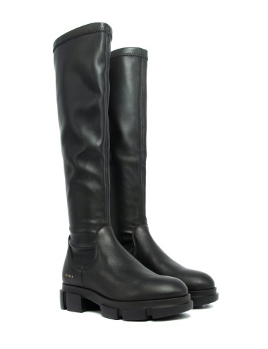 Stivale elasticizzato in pelle nero