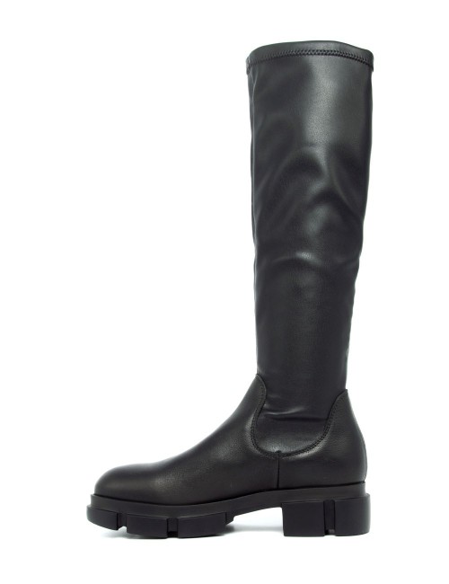 Stretch boots leather black