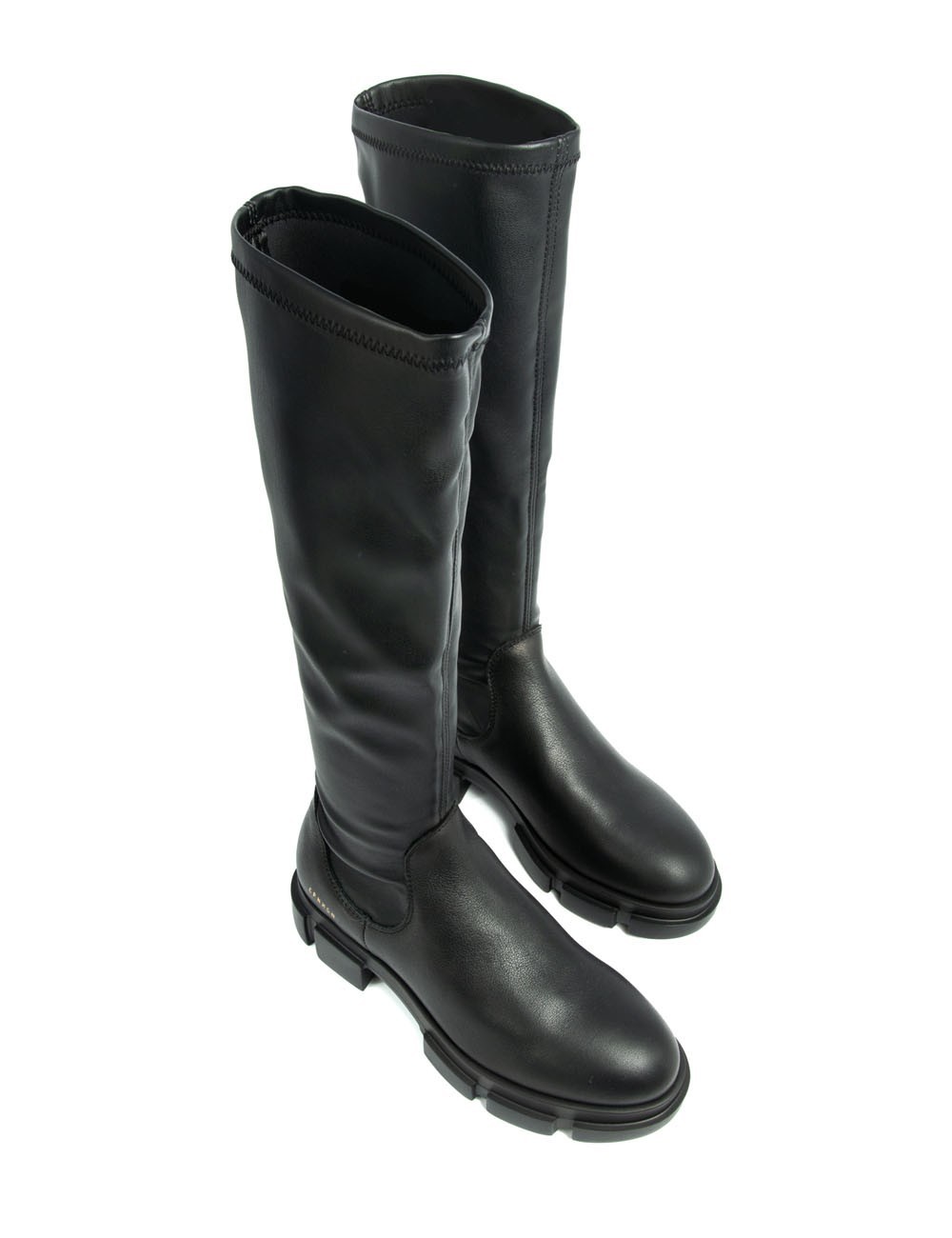Stretch boots leather black