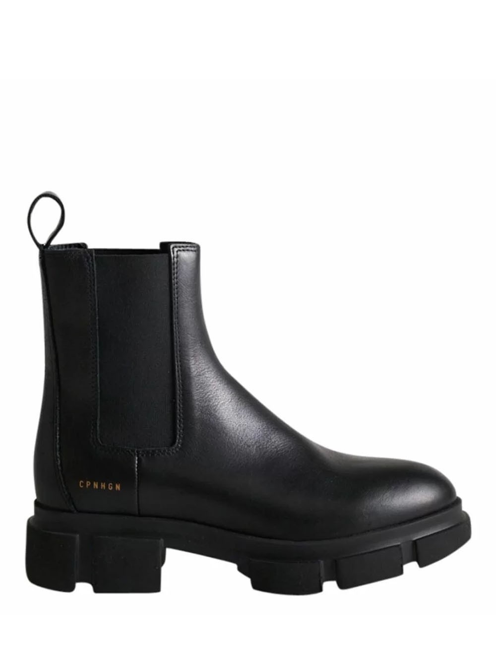 Stretch ankle boot leather black