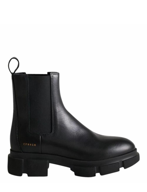 Stretch ankle boot leather black