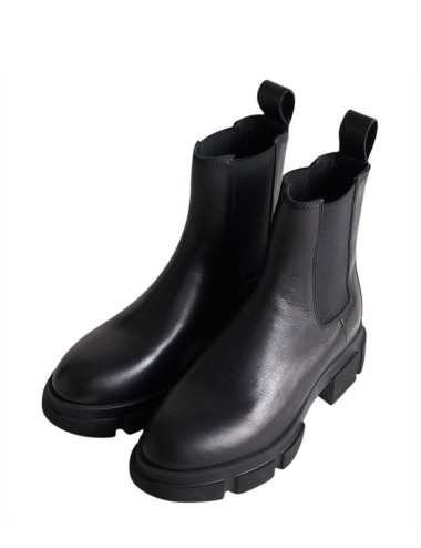 Stretch ankle boot leather black