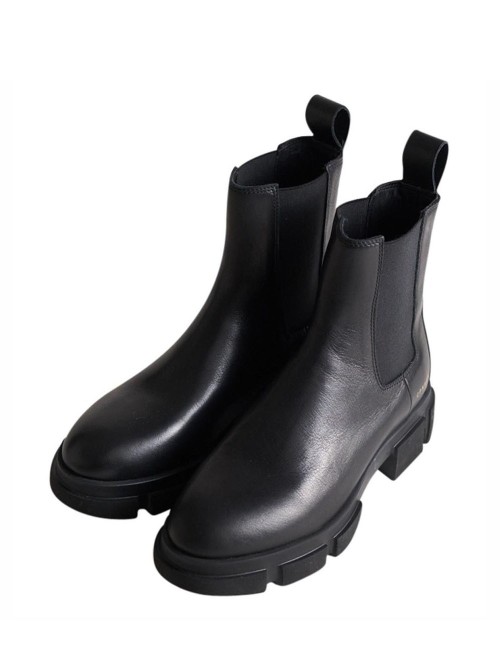 Stretch ankle boot leather black