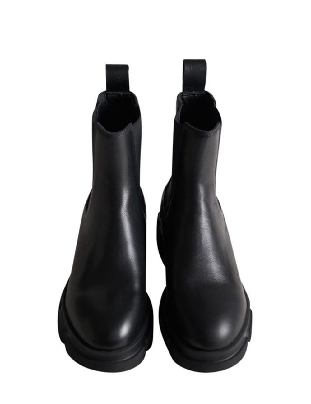 Stretch ankle boot leather black
