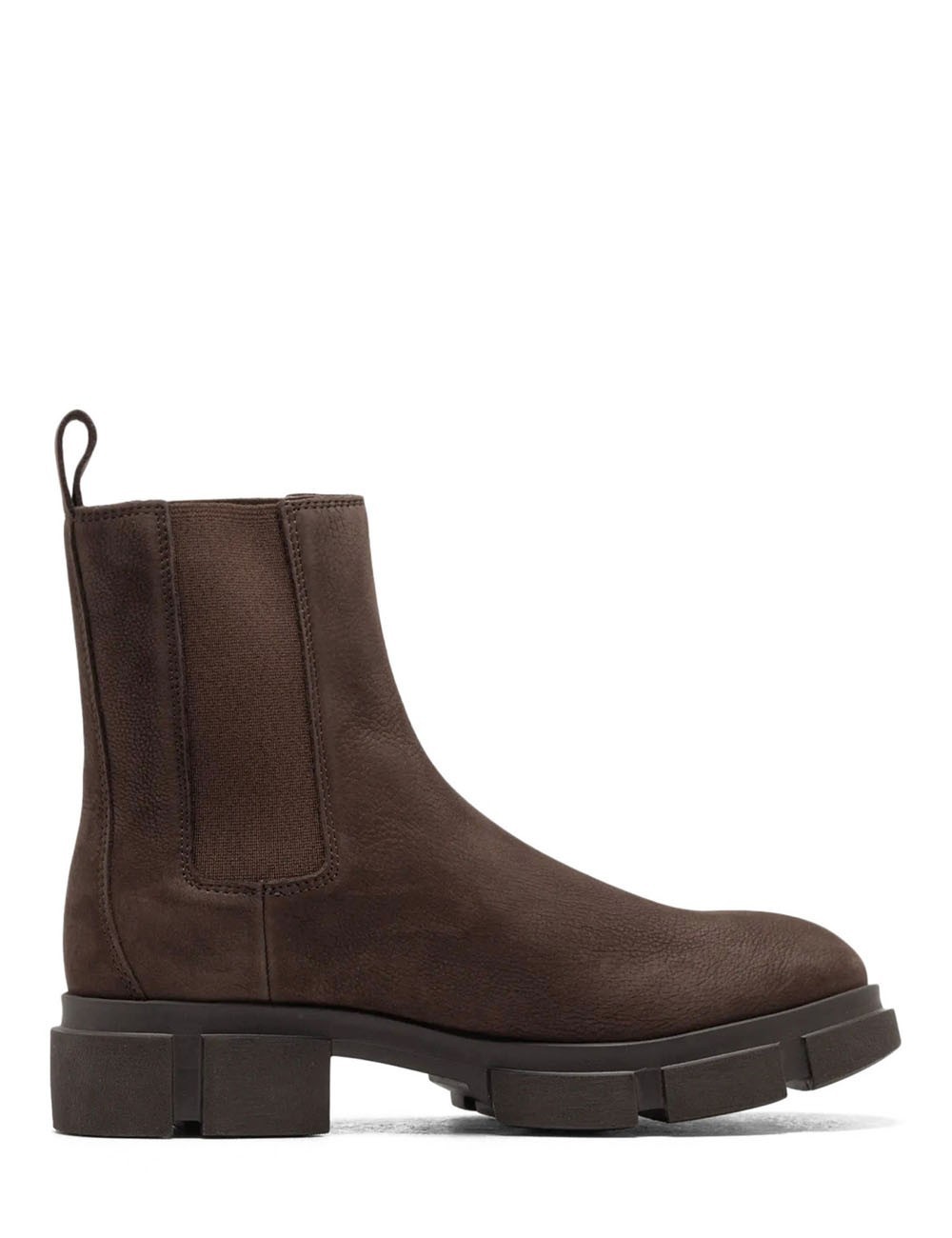Stivaletto elasticizzato in pelle scamosciata chocolate