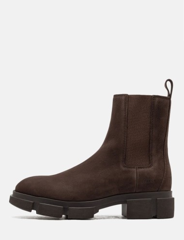 Stretch ankle boot in suede chocolate