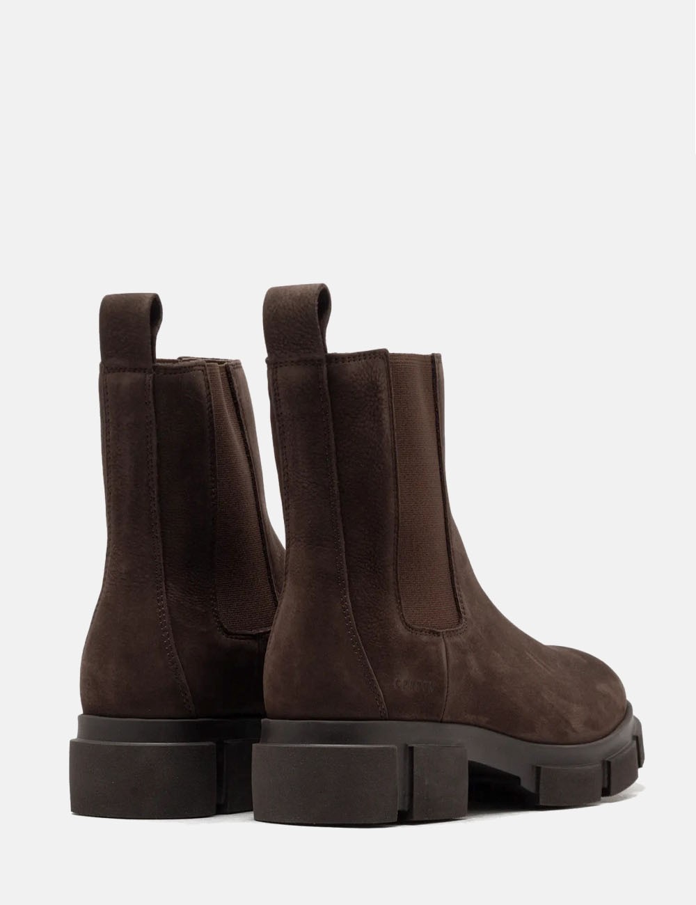 Stretch ankle boot in suede chocolate